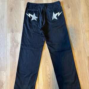 Y2K A Bathing Ape BAPE Star Graphic Black Wash Jeans Women's M 33x30 High Rise